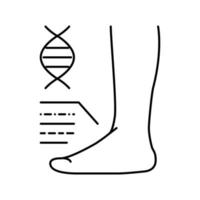 ilustración de vector de icono de línea de enfermedad de pies planos genéticos