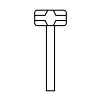 sledge hammer tool line icon vector illustration