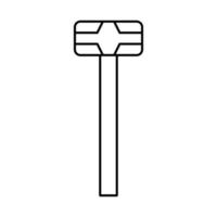 sledge hammer tool line icon vector illustration