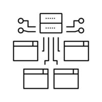 ad network line icon vector illustration