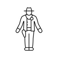 sheriff western line icon vector illustration