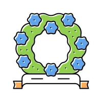 funeral wreath color icon vector isolated illustration