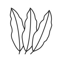 ilustración de vector de icono de línea de hoja de mango