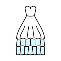 ballgown vestido de novia color icono vector ilustración