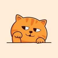 Striped Orange Cat Cartoon - ...Striped Orange Cat Cartoon - Cute Tabby Cat Waving Hand Pawns Vector