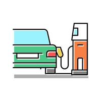 refuel car through phone application color icon vector illustration