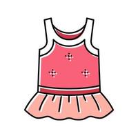 sleeveless tunic girl baby cloth color icon vector illustration
