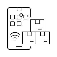 phone supply chain management line icon vector illustration