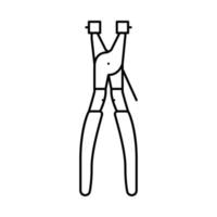 abrazadera de manguera alicates línea icono vector ilustración