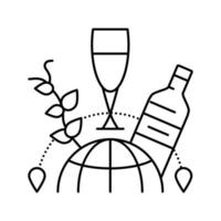 wine tourism line icon vector illustration