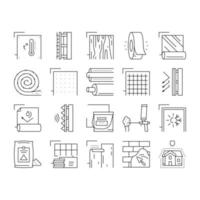 Insulation Building Collection Icons Set Vector