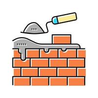 brickwork building color icon vector illustration