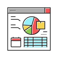 inventory forecasting report color icon vector illustration