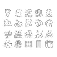 Smoke And Fog Steam Collection Icons Set Vector