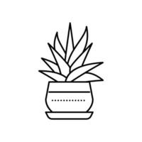ilustración de vector de icono de línea de planta doméstica