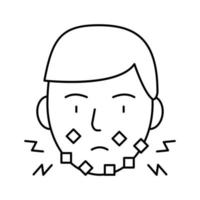 injury face after shave line icon vector illustration