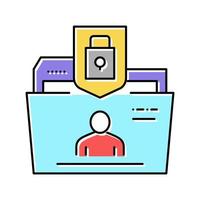 personal data file protect color icon vector illustration