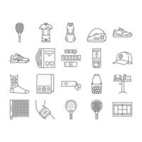 Tennis Sport Game Competition Icons Set Vector