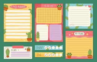 Cactus Note Tables Template vector