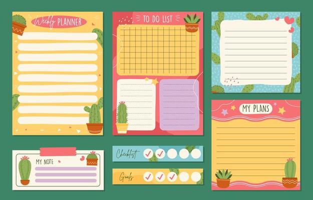 Cactus Note Tables Template