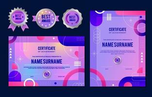 Gradient Modern Certificates Template vector