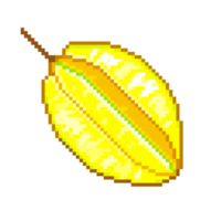 An 8 bit retro styled pixel art illustration of starfruit. png