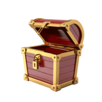 3D Empty Chest Red png