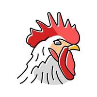 rooster animal zoo color icon vector illustration