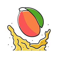 Ilustración de vector de icono de color de jugo de mango splash