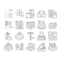 Soil Testing Nature Collection Icons Set Vector