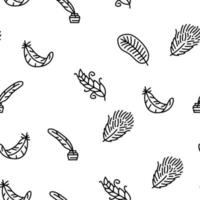 feather bird soft quil fluffy vector seamless pattern