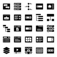 Glyph icons for layout. vector