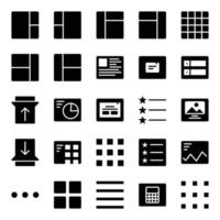 Glyph icons for layout. vector