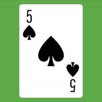 Flat color icon for poker card. vector