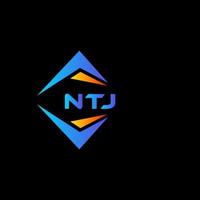 diseño de logotipo de tecnología abstracta ntj sobre fondo negro. concepto de logotipo de letra de iniciales creativas ntj. vector