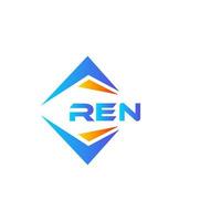 ren diseño de logotipo de tecnología abstracta sobre fondo blanco. concepto de logotipo de letra de iniciales creativas ren. vector