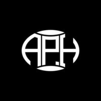 diseño de logotipo de círculo de monograma abstracto aph sobre fondo negro. logotipo de letra de iniciales creativas únicas aph. vector