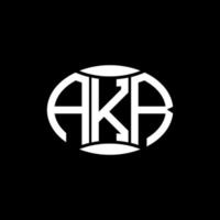 akr diseño de logotipo de círculo de monograma abstracto sobre fondo negro. logotipo de letra de iniciales creativas únicas akr. vector