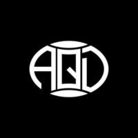 AQD abstract monogram circle logo design on black background. AQD Unique creative initials letter logo. vector