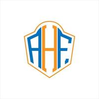 Diseño de logotipo de escudo de monograma abstracto ahf sobre fondo blanco. logotipo de la letra de las iniciales creativas ahf. vector