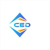 diseño de logotipo de tecnología abstracta ced sobre fondo blanco. concepto de logotipo de letra de iniciales creativas ced. vector