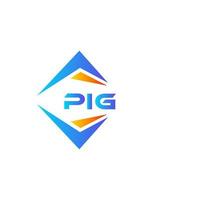 diseño de logotipo de tecnología abstracta de cerdo sobre fondo blanco. concepto de logotipo de letra de iniciales creativas de cerdo. vector