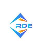 diseño de logotipo de tecnología abstracta rde sobre fondo blanco. concepto de logotipo de letra de iniciales creativas rde. vector