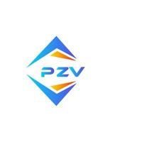 Diseño de logotipo de tecnología abstracta pzv sobre fondo blanco. concepto de logotipo de letra de iniciales creativas pzv. vector