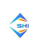 diseño de logotipo de tecnología abstracta shi sobre fondo blanco. concepto de logotipo de letra de iniciales creativas shi. vector