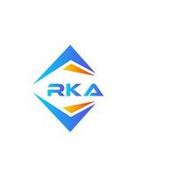 diseño de logotipo de tecnología abstracta rka sobre fondo blanco. concepto de logotipo de letra de iniciales creativas rka. vector