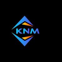 diseño de logotipo de tecnología abstracta knm sobre fondo negro. concepto de logotipo de letra de iniciales creativas knm. vector