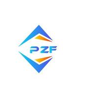 Diseño de logotipo de tecnología abstracta pzf sobre fondo blanco. concepto de logotipo de letra de iniciales creativas pzf. vector