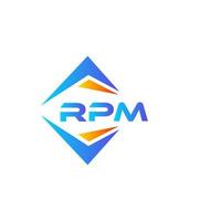 diseño de logotipo de tecnología abstracta rpm sobre fondo blanco. concepto de logotipo de letra de iniciales creativas rpm. vector