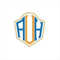 diseño de logotipo de escudo de monograma abstracto avh sobre fondo blanco. logotipo de la letra de las iniciales creativas avh. vector